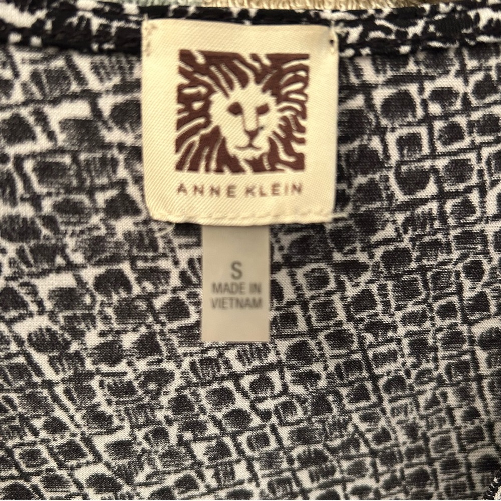Anne Klein Faux Wrap Top Black & White Size S - Picture 5 of 8
